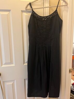 Black Ann Taylor LOFT Spaghetti-Strap Midi Dress